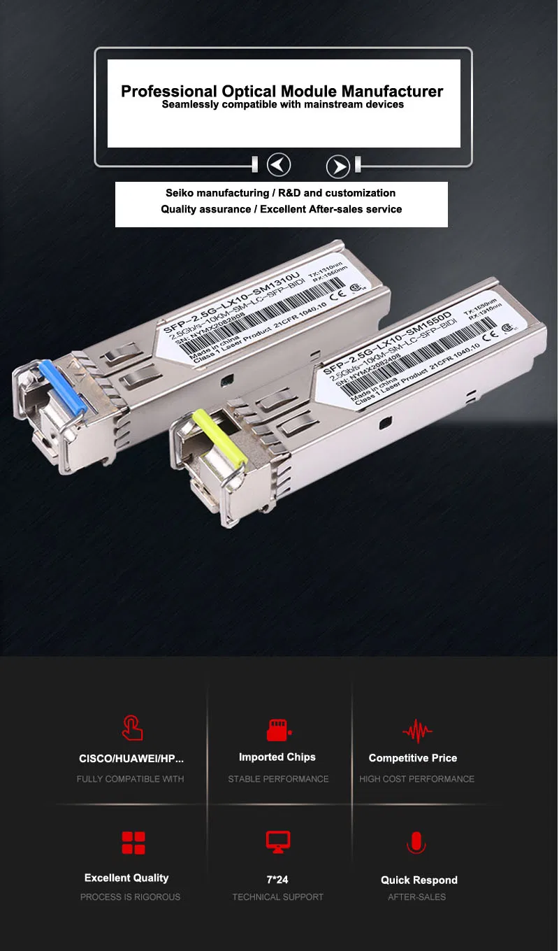 10g DWDM Fiber Optic Transceiver SFP Module Dual-Fiber LC Port Compatible Cisco Huawei H3c