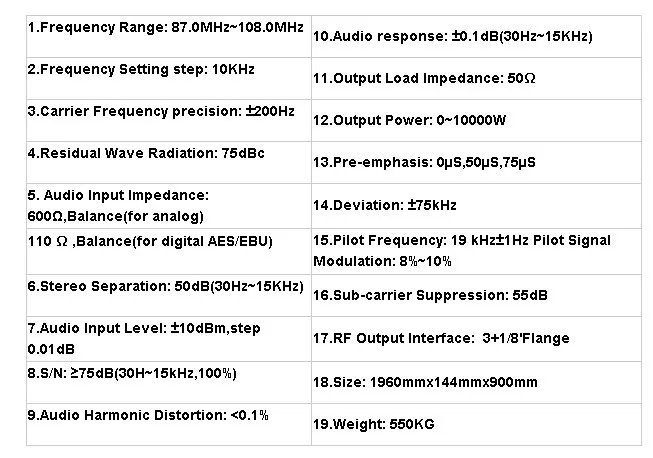 New Professional High Reliability 10kw FM Broadcast Transmitter for Radio Station