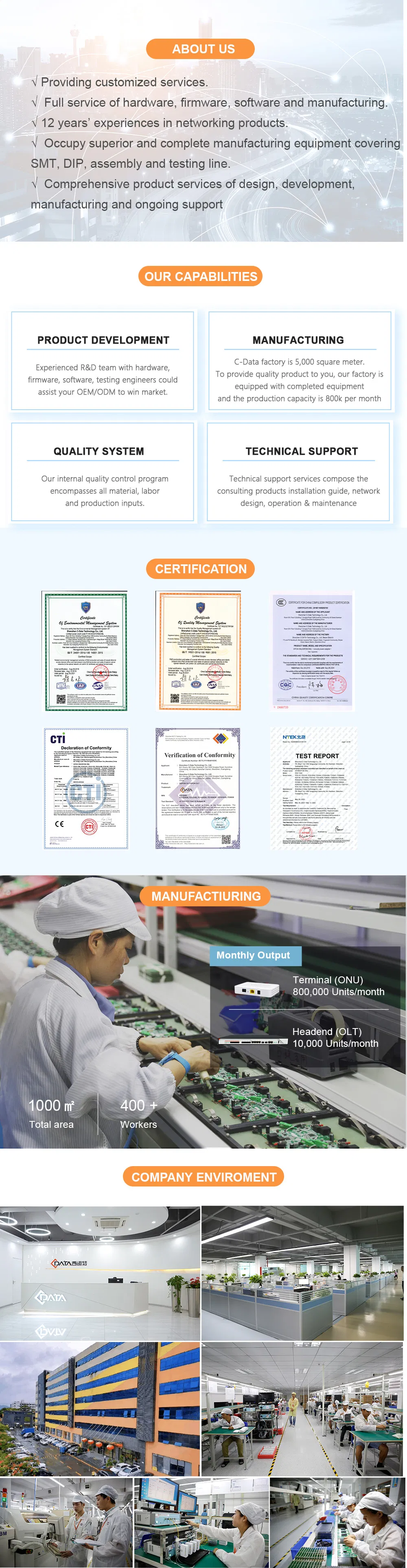 16 Gpon Ports Single Built-in Power Supply Olt with Bbu