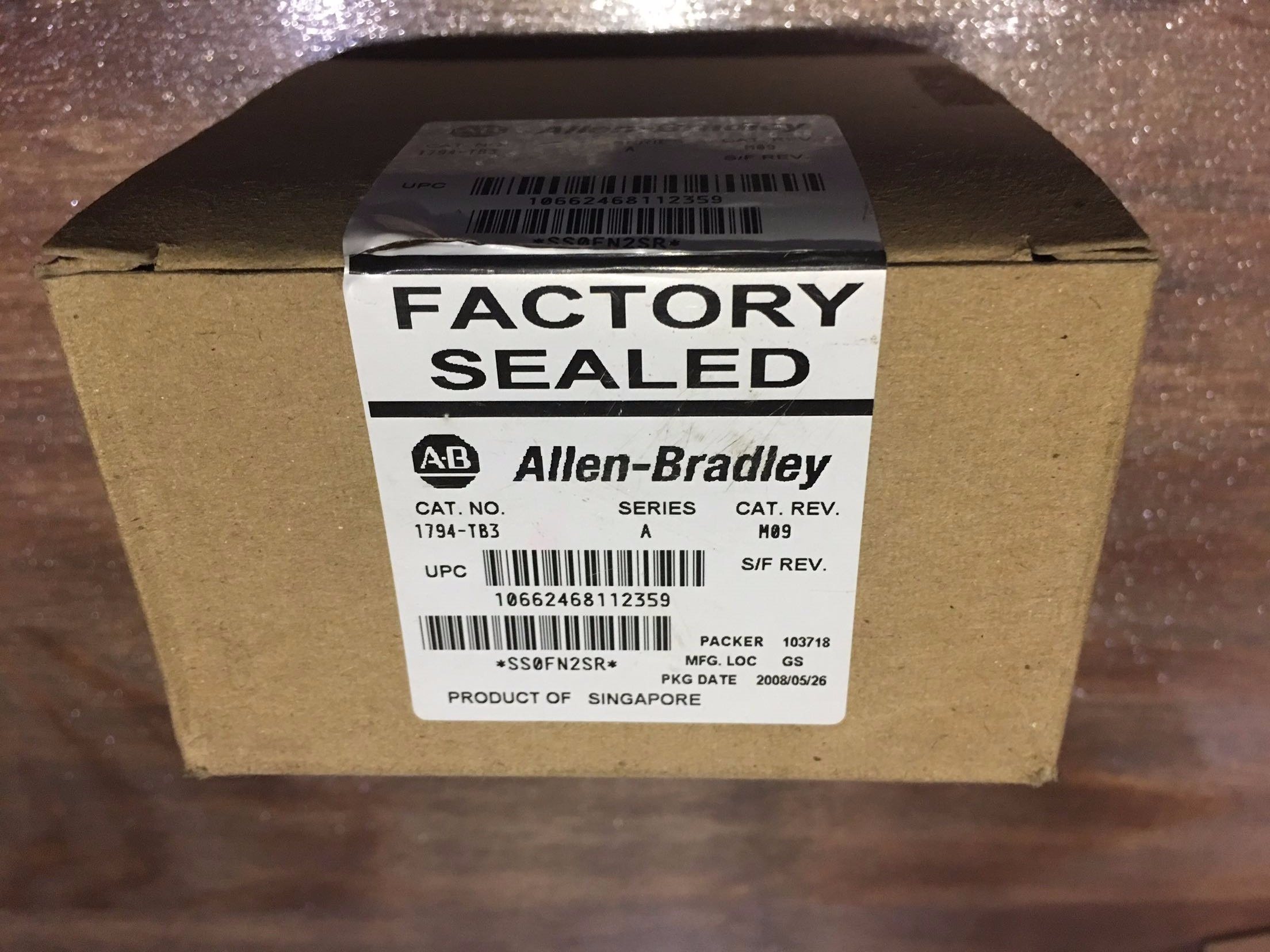 1794 -Tb3 a Allen Bradley Flex I/O Terminal Base 2012