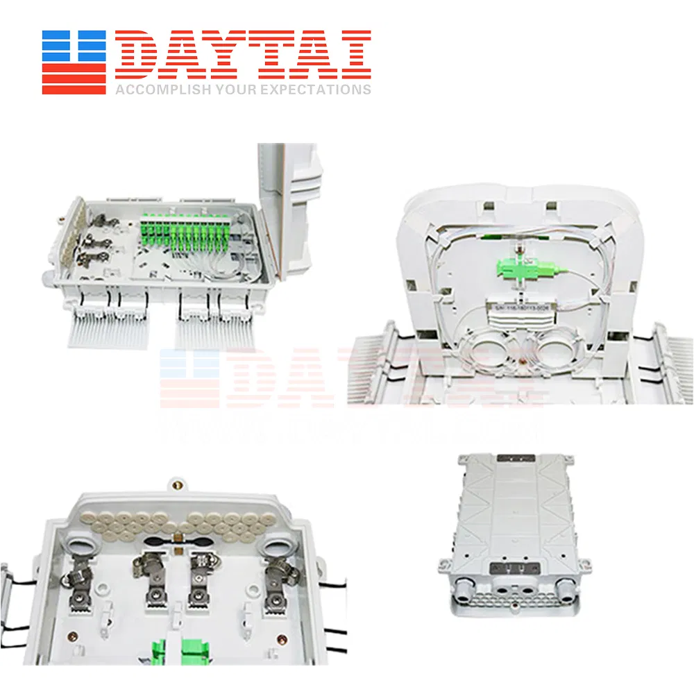 2+2 Inlet/Outlet Home 24 Core Fiber Optic Distribution Box for Internet