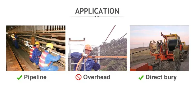 24 Core Single Mode Direct Bury Optical Fiber Cable GYTA53 Optical Buried Unfilled Cable