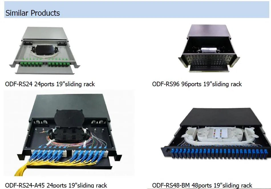 24 Cores Metal 19inch Slidable Fiber Optic Patch Panel ODF