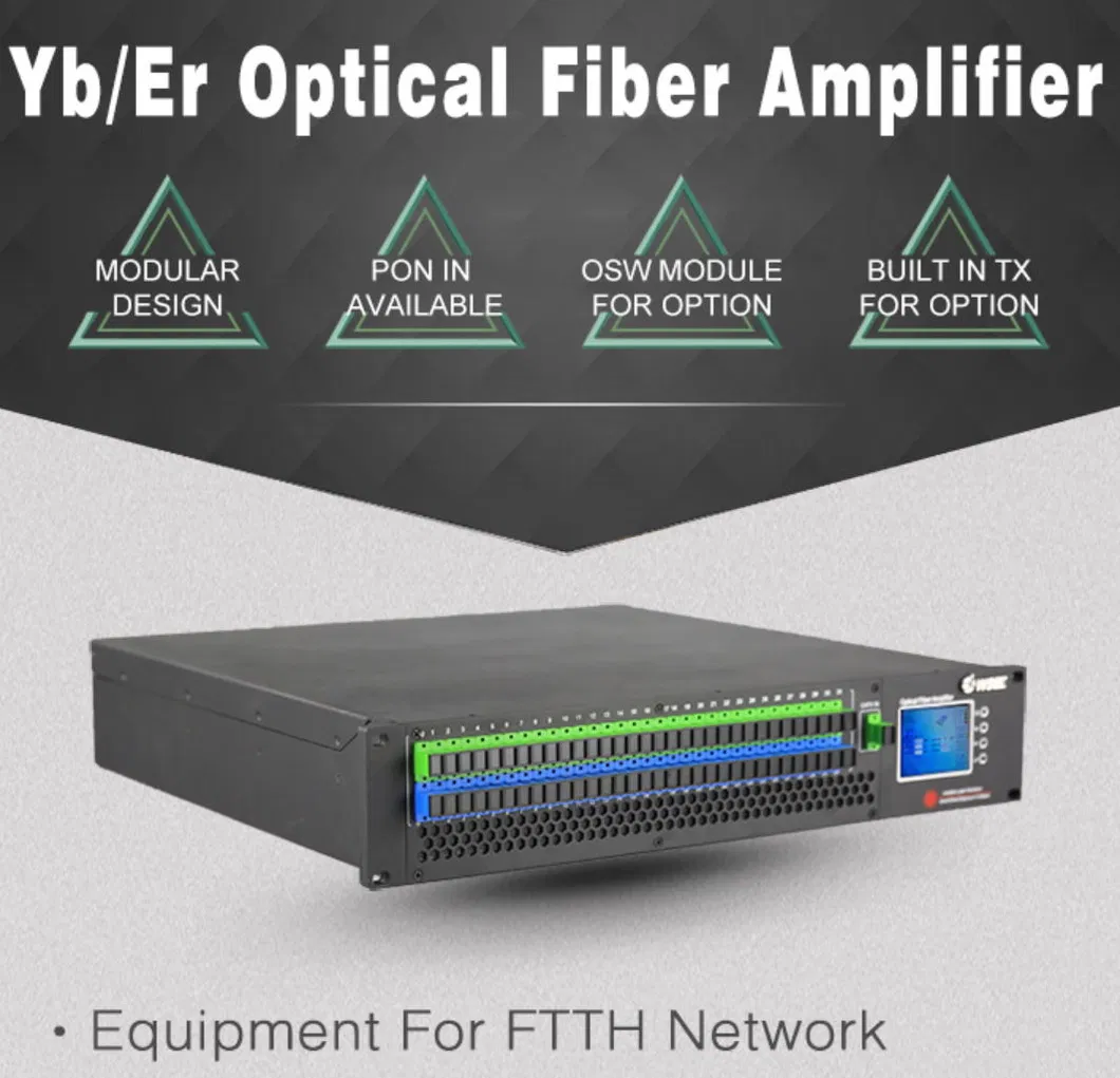 2u Rack CATV Mini Wdm Pon Amplificador EDFA with 1550