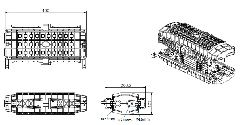 3in&3out Fiber Optic Splice Enclosure 48cores