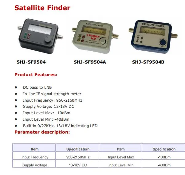 4 LED Lights Europe Hot Sale 950-2150MHz Satellite Finder