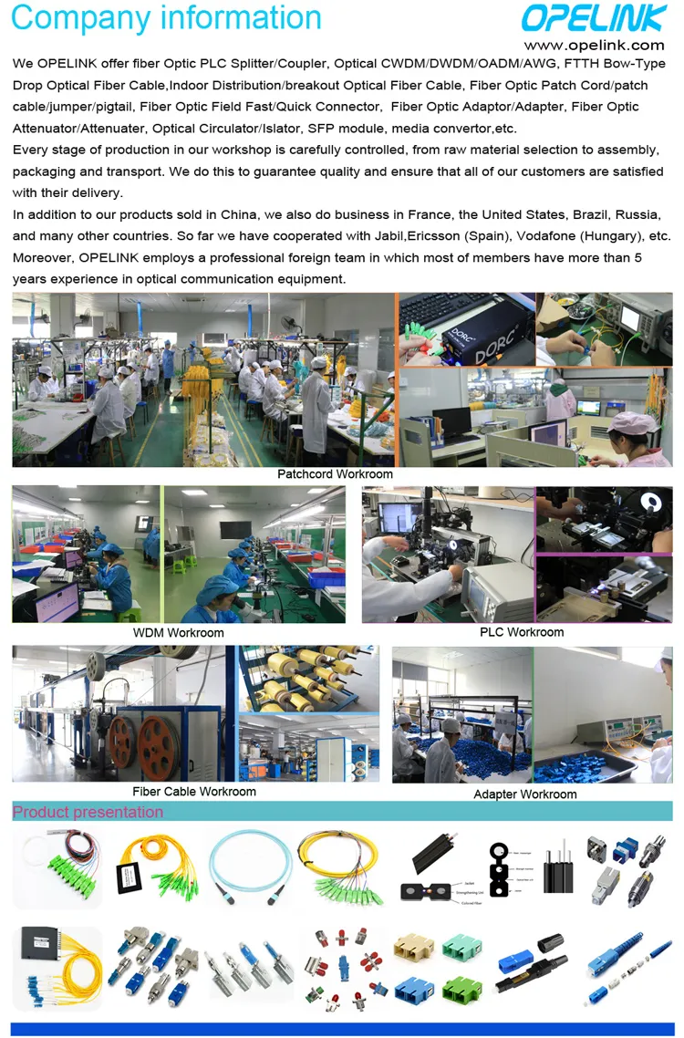 4CH 0.9mm Fiber Cable LC/PC Steel Tube Mux/Demux Optical DWDM