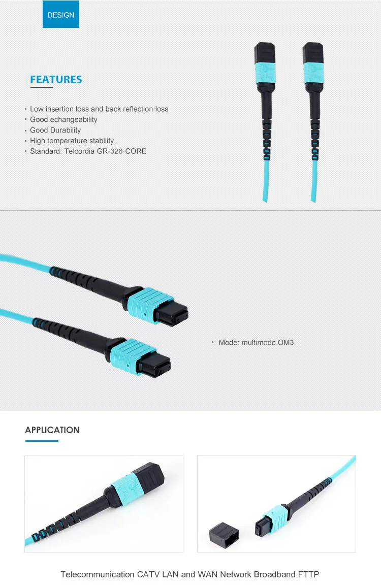 8core 12core 24core 48core Om3 Om4 MPO/PC - MPO/PC LSZH Outsheeth Jumper Cable