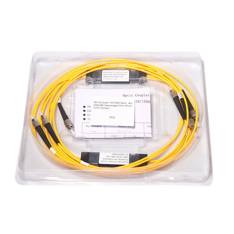 ABS Box Fiber Optic PLC Splitter Singlemode Sc/APC Pigtail 1310/1550/1490 Nm Fbt Coupler