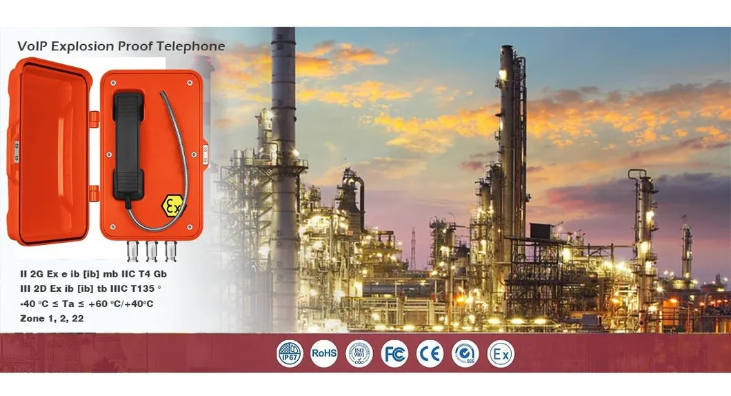 Atex Hotline Explosion Proof Waterproof Industrial Telephone for Mine