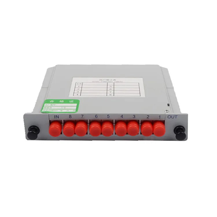 Cassette Card Inserting Fiber Optic PLC Splitter 1X8 FC Upc Modular