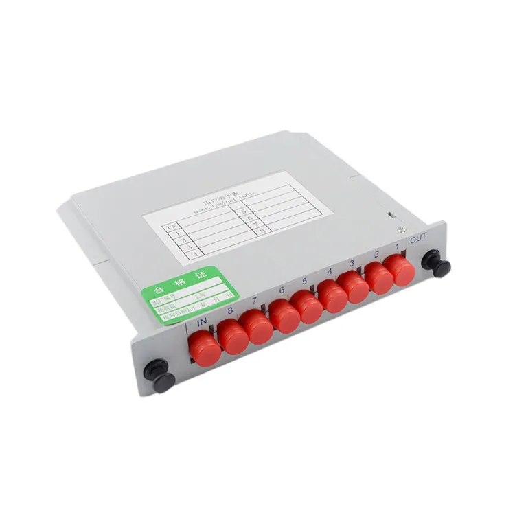 Cassette Card Inserting Fiber Optic PLC Splitter 1X8 FC Upc Modular