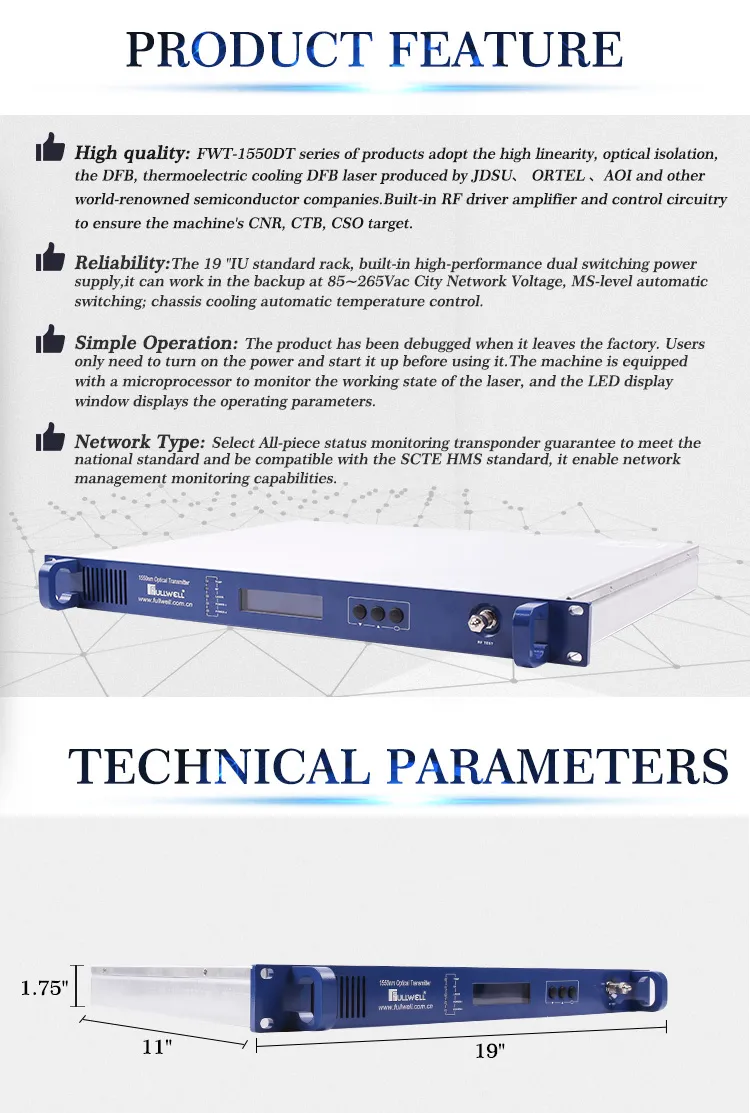 CATV Plug-in Type 1550nm Direct Modulation Optical Transmitter