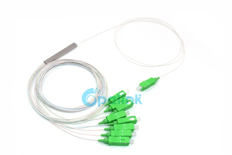 Cheap Price Opelink/OEM PVC/LSZH 1X8 Fiber Optic PLC Splitter From 1260 to 1650nm 0.5 Meter