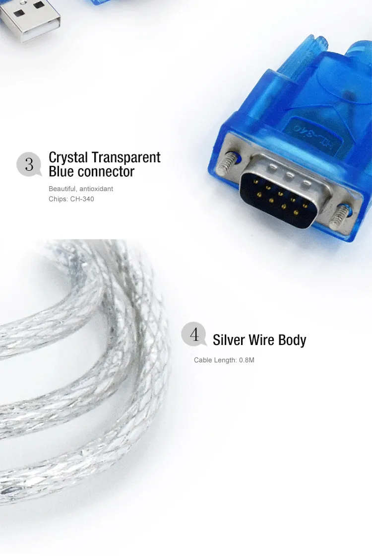 dB9 Pin USB to RS232 Serial Converter Adapter Cable