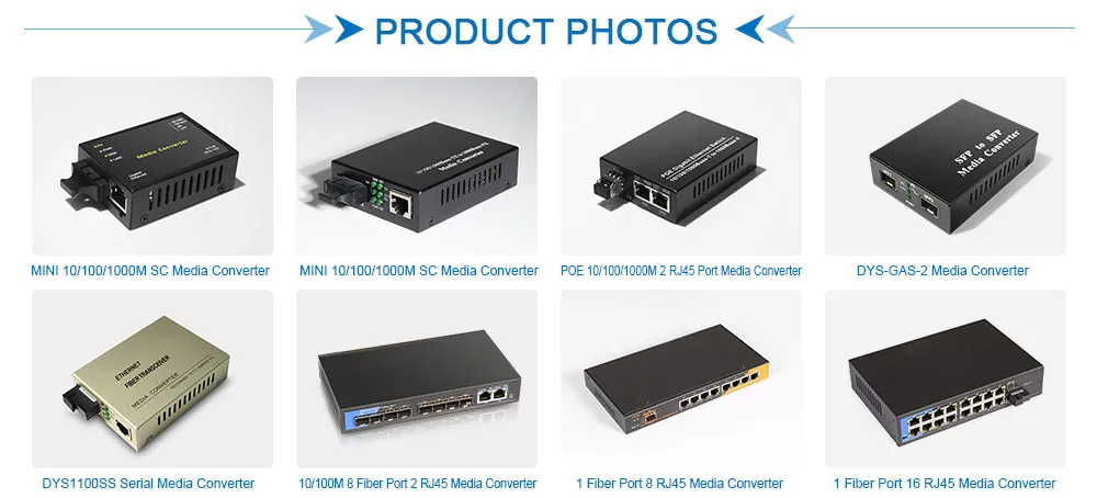 Dys Bidi Wdm Single Fiber 10/100/1000m 1310/1550 20km Llf LFP SFP Fiber Optic Media Converter OEM Factory