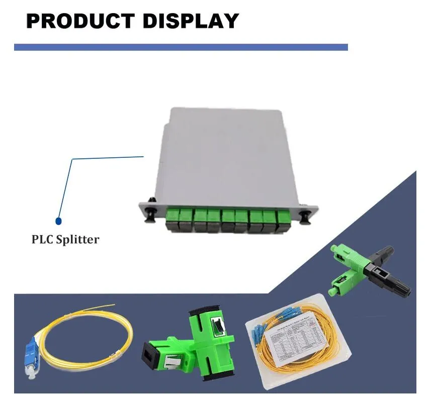 FTTH 1*8 Insertion Card Type Fiber Optic PLC Splitter with Sc/Upc Connector