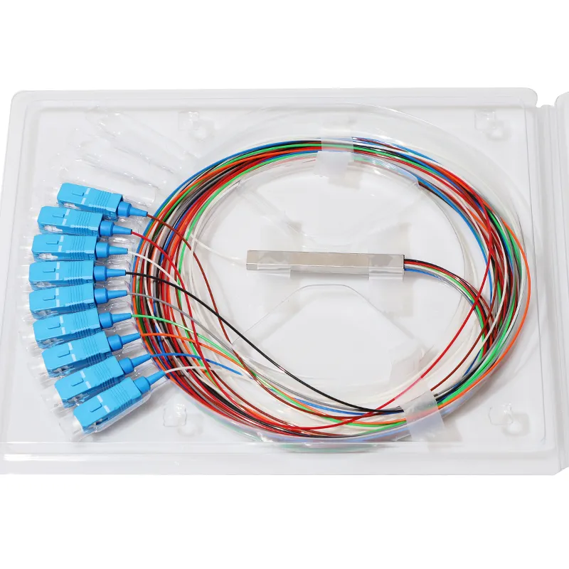 FTTH Steel Mini Type 1X8 PLC Splitter Single Mode Sc/Upc Fiber Optic Splitter