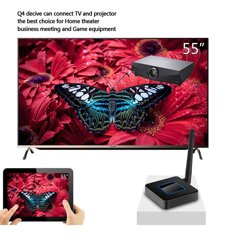 Full HD Wireless Screen Mirroring 2.4GHz/5GHz WiFi Audio and Video Transmission Display Miracast Airplay Dongle