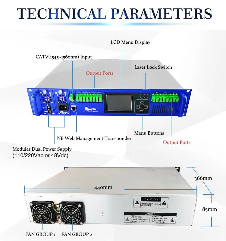 Fullwell 16 Ports CATV EDFA Optical Amplifier