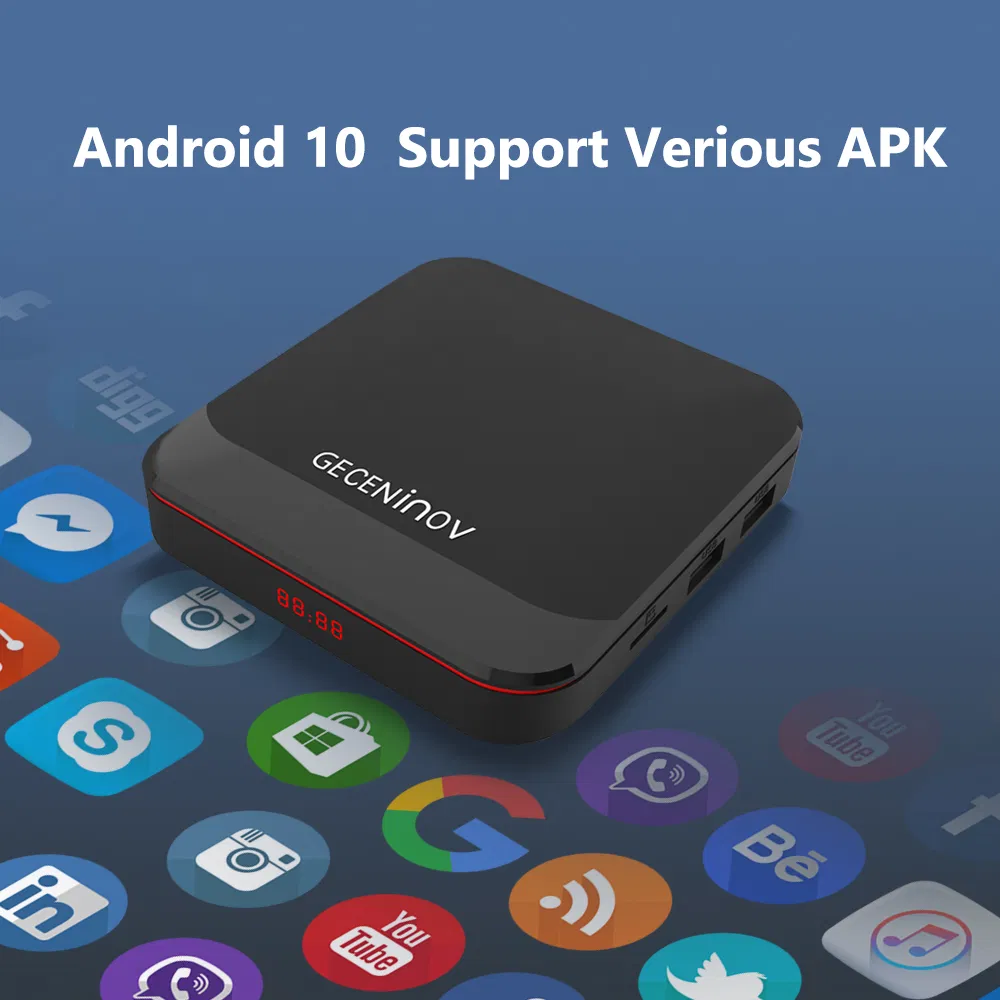 Geceninov Best Quality 5g WiFi Support 4K Amlogic905W Android10.0 IPTV Smart Media Player G3 Android TV Box