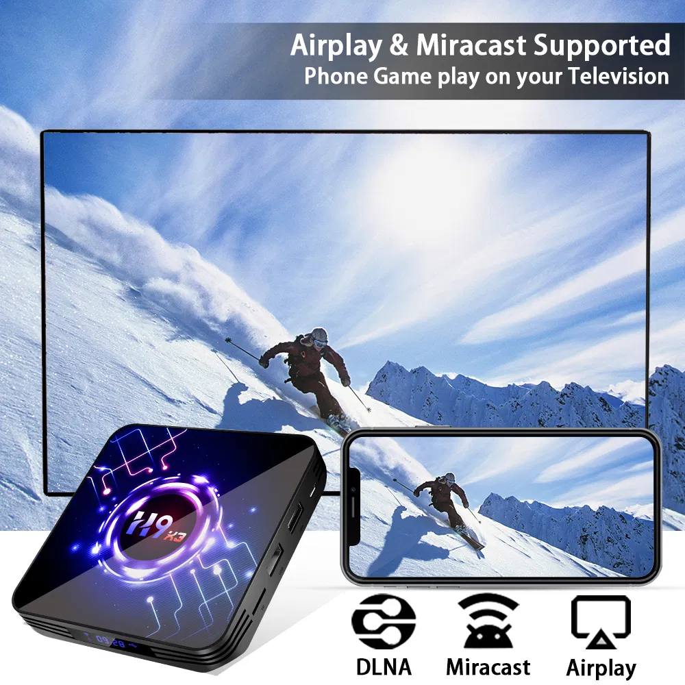 H9 X3 Android 9.0 TV Box 4GB 64GB 32g 8K 4K Ultrahd Hdr 5g 1000m WiFi Amlogic S905X3 Youtube Fast TV Box