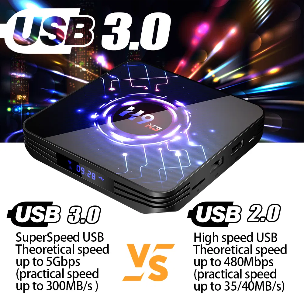 H9 X3 Android 9.0 TV Box 4GB 64GB 32g 8K 4K Ultrahd Hdr 5g 1000m WiFi Amlogic S905X3 Youtube Fast TV Box