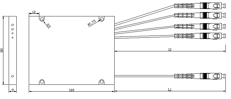 High Quality PLC Splitter 1X4/ABS Box PLC Splitter Fiber Optical