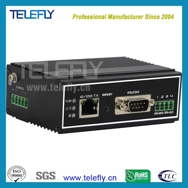 Industrialrs-232/485/422 Serial Port Into TCP/IP Serial to Ethernet Converter TCP, UDP, HTTP, DNS, DHCP, Snmp and Modbus Gateway