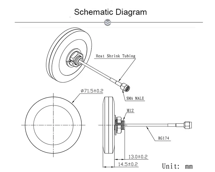 Jca011 Free Sample GPS Compass Active GPS External Antenna with MCX Connector