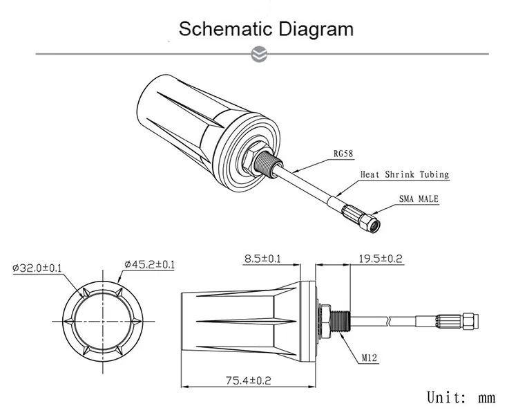 Jcg023L 3G 4G LTE Screwing Mounting 698~960/1710~2690 Antenna