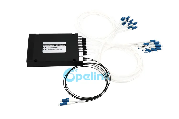 LC/PC ABS Box Mux /Demux G652D, G657A1 1-2m Opelink/OEM RoHS 9+1CH Optical DWDM Manufacture