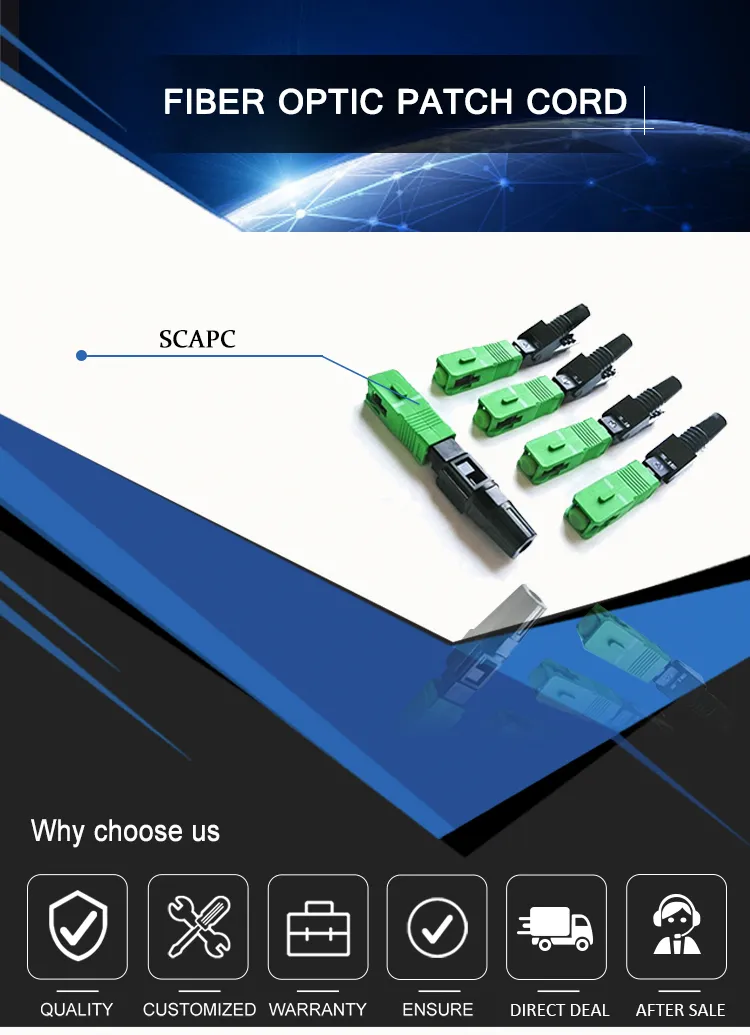 Low Loss Sc APC Fiber Optical Fast Connector