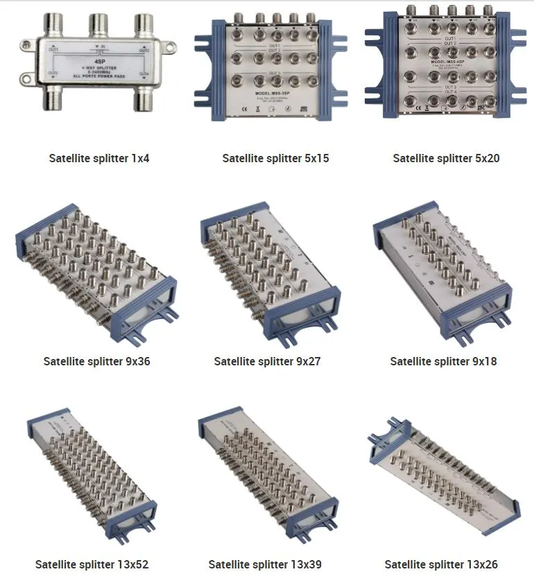 One Port Power Passing Cable TV Splitter 2 Way CATV Indoor Splitter