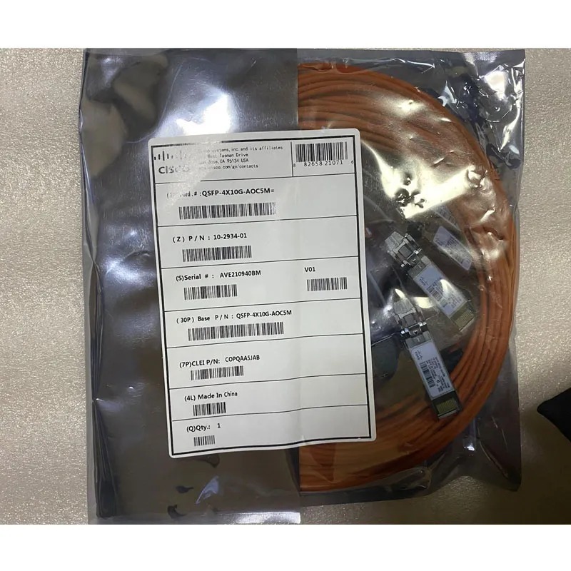 Original Cisco Cable Qsfp-4X10g-Aoc5m 40g Split 4