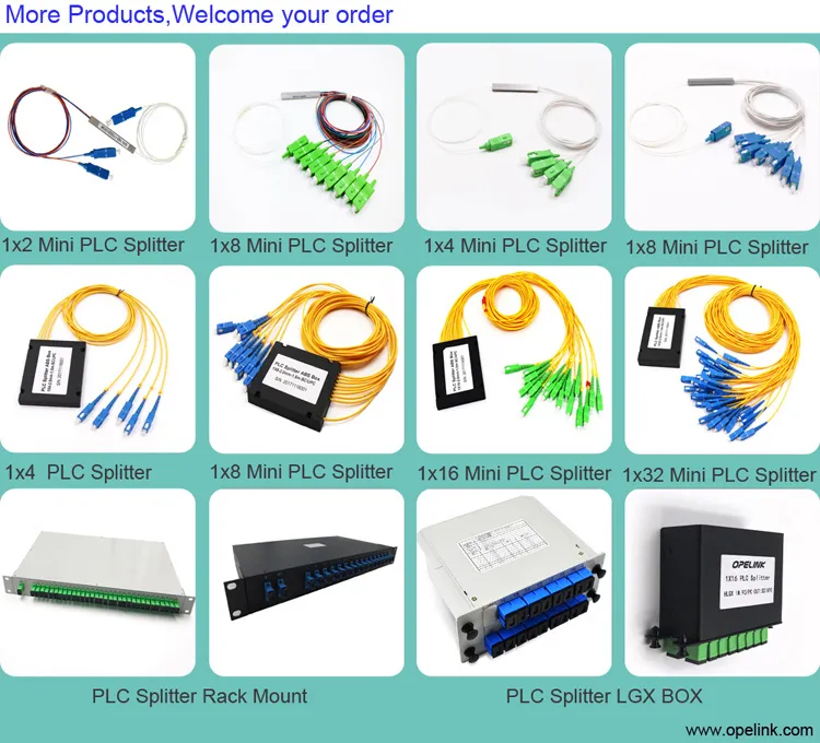 PVC/LSZH Opelink/OEM Optical Fiber PLC Splitter with Low Price From 1260 to 1650nm 0.5-2m