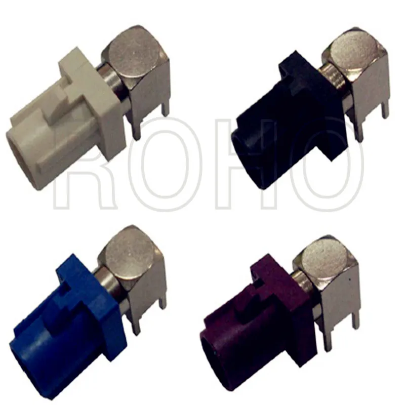 Right Angle Blue/Red/Pink/Gree Fakra RF Coaxial Connector for PCB Mount
