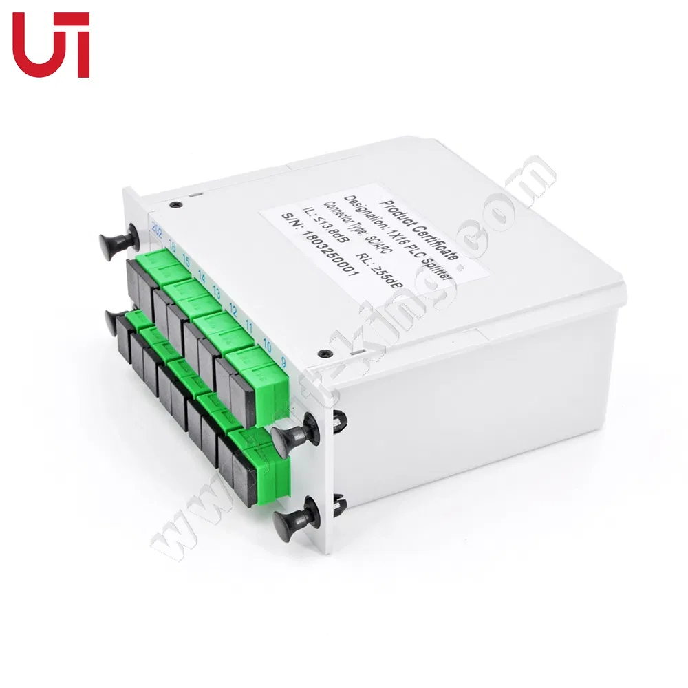 Sc/APC Connector 1*16 PLC Splitter Cassette Card Type for FTTH Fiber Optical Terminal Box Drop Cable