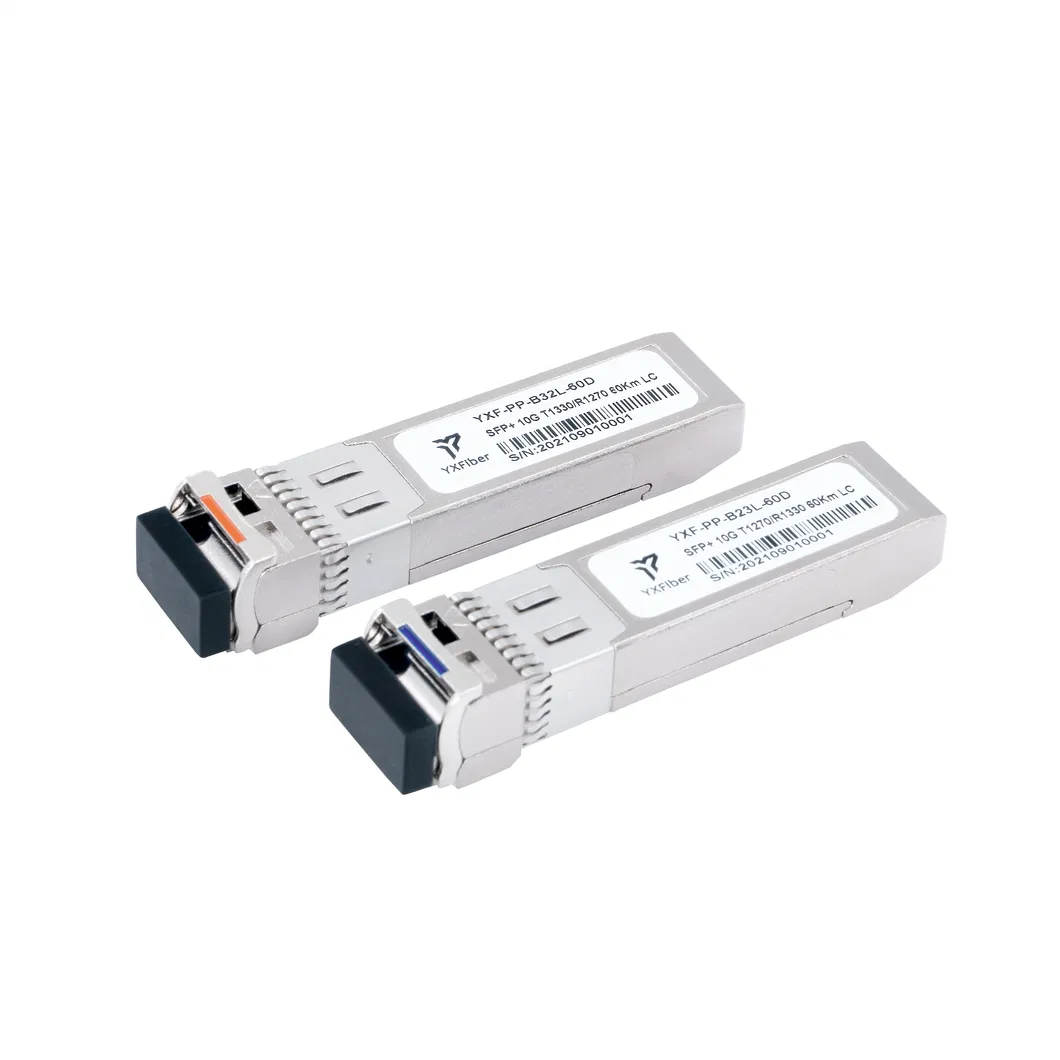 SFP-10g-Bx60 Compatible SFP+ 10g Bidi 60km Single Fiber 1270/1330nm SMF LC Dom Dfb Gigabit 10g Transceiver Manufacturer