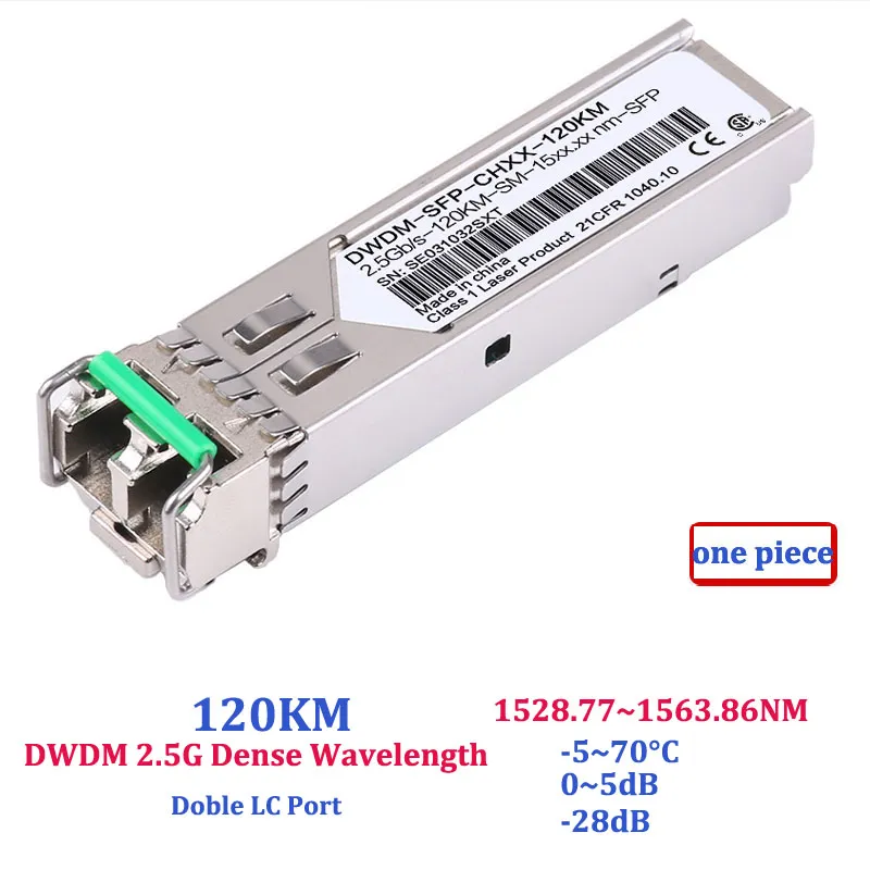 Single-Mode Dual LC-Fiber SFP Module 2.5g DWDM Optical Module C-Band C17~C61 Transceiver
