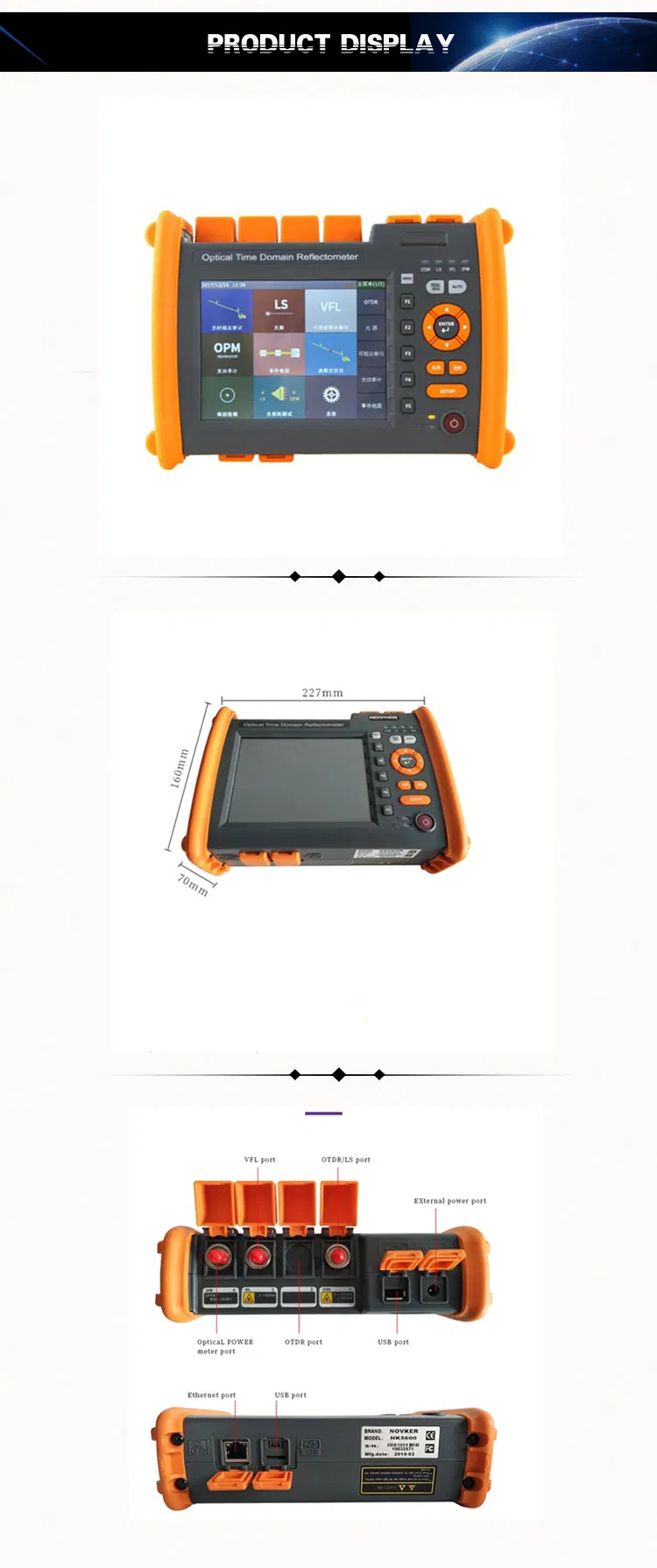 Telecommunication Tool Optical Power Detector 1550/1625nm 5600 Model Mini OTDR Similar to Exfo Palm Fiber Optic OTDR